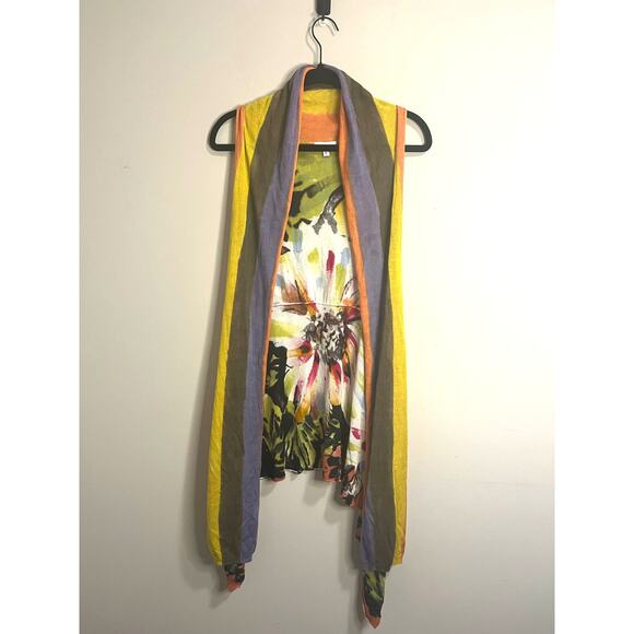 Anthropologie Adore Colorful Sleeveless Cardigan Shrug Shall sz. L - Picture 2 of 6